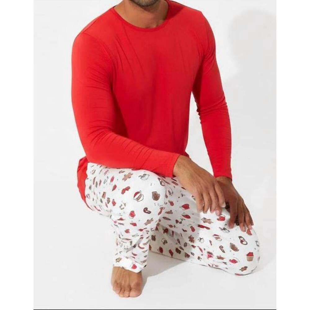 NEW BELLABU BEAR men's bamboo pajama set in sugar cookies